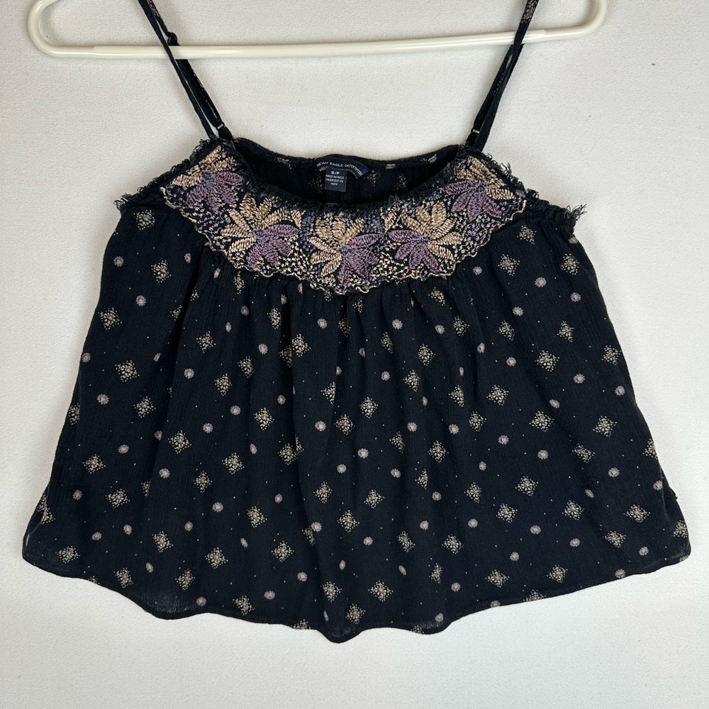 American Eagle Outfitters‎ Embroidered Spaghetti Strap Tank Boho